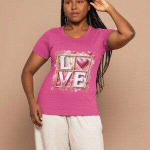 Heart love rose Valentines Day anniversary cute shirt, February, flowers, gift